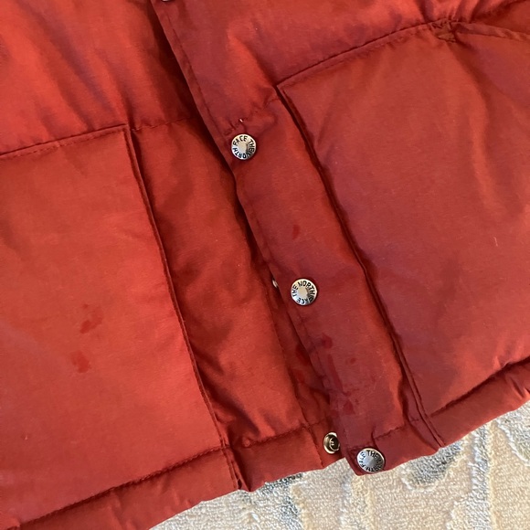 Vintage The North Face Goose Down Puffer Jacket Vest Brown Label L Orange 70s - Picture 3 of 7